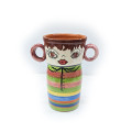 Hand painted clay jar