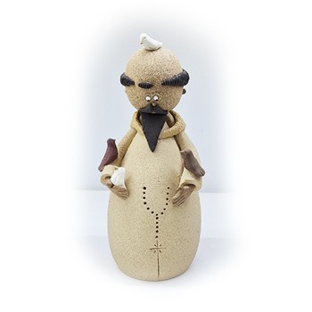 Handmade ceramic Saint Francis