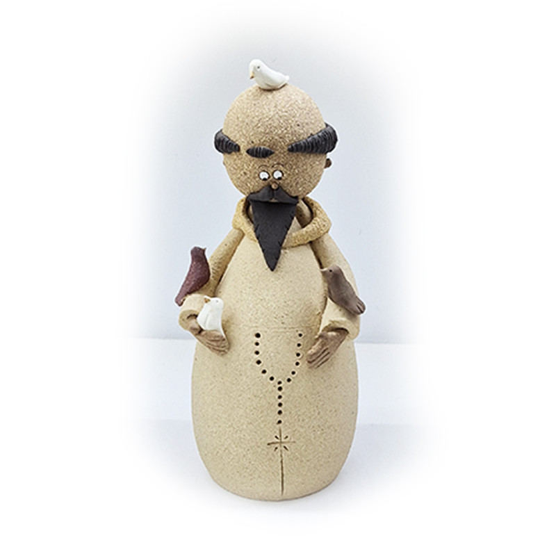Handmade ceramic Saint Francis