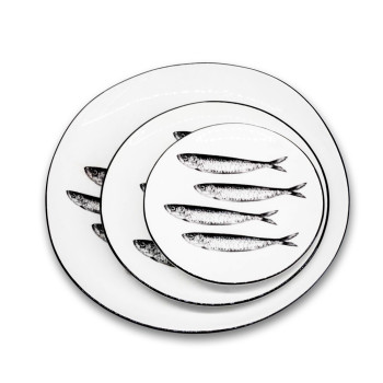 Conjunto de 3 pratos-colecção sardinhas