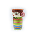 Hand painted clay jar