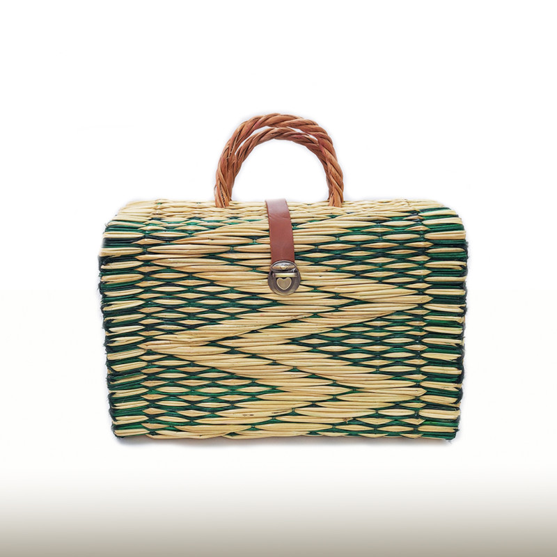 Cesta de junco Zig Zag
