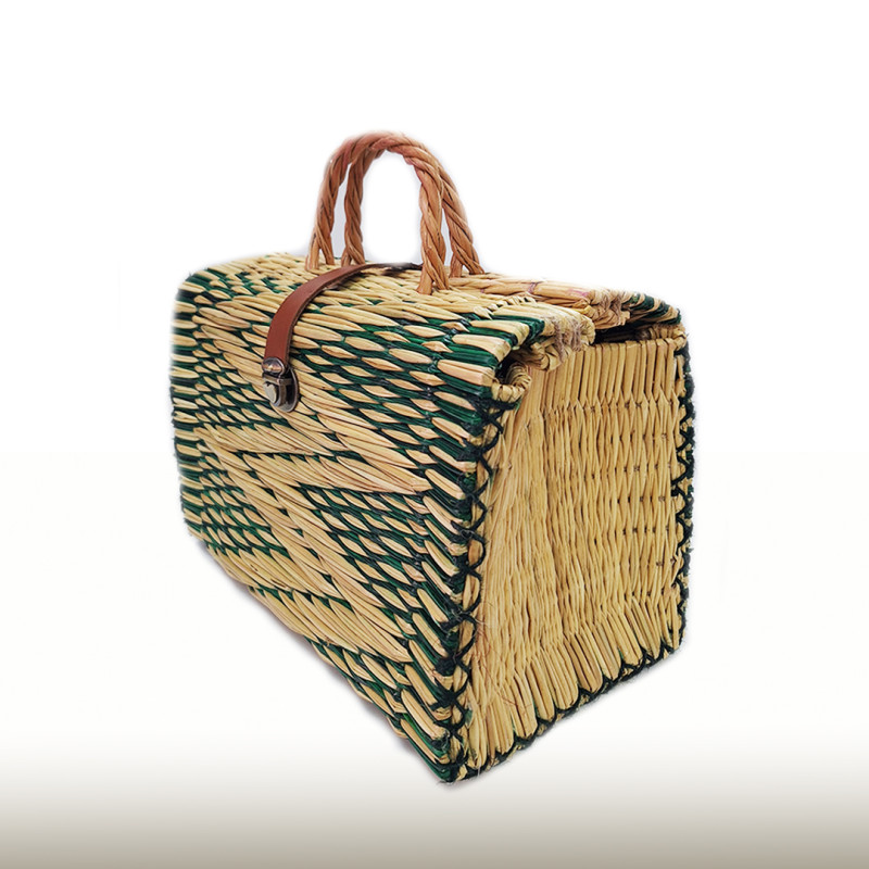 Cesta de junco Zig Zag