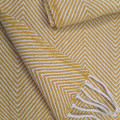 100% Wool blanket-herringbone yellow pattern