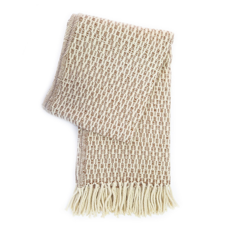 100% Wool Blanket-brown and white