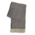 100% Wool blanket-herringbone brown pattern