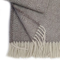 100% Wool blanket-herringbone brown pattern