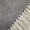 100% Wool blanket-herringbone brown pattern