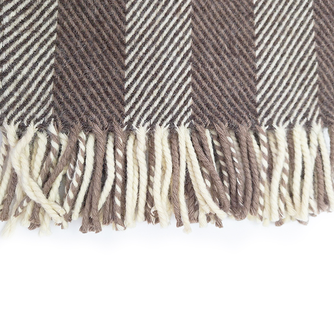 100% Wool blanket-herringbone in two shades of brown