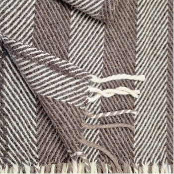 100% Wool blanket-herringbone in two shades of brown