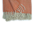 100% Wool Blanket-herringbone orange pattern