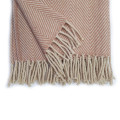 100% Wool blanket-herringbone pink pattern