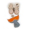 Set of wool boots and ceramic angel