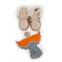 Set of wool boots and ceramic angel