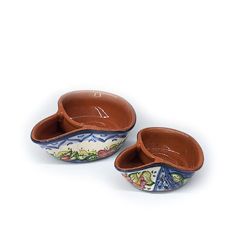 Olive dish-green and pink flowers