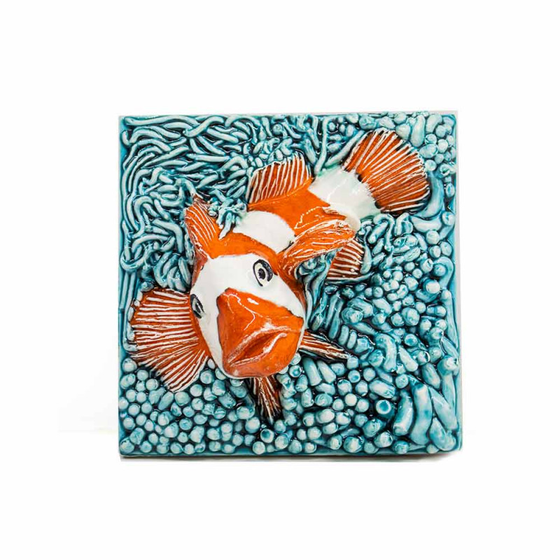 Azulejo em relevo-peixe palhaço