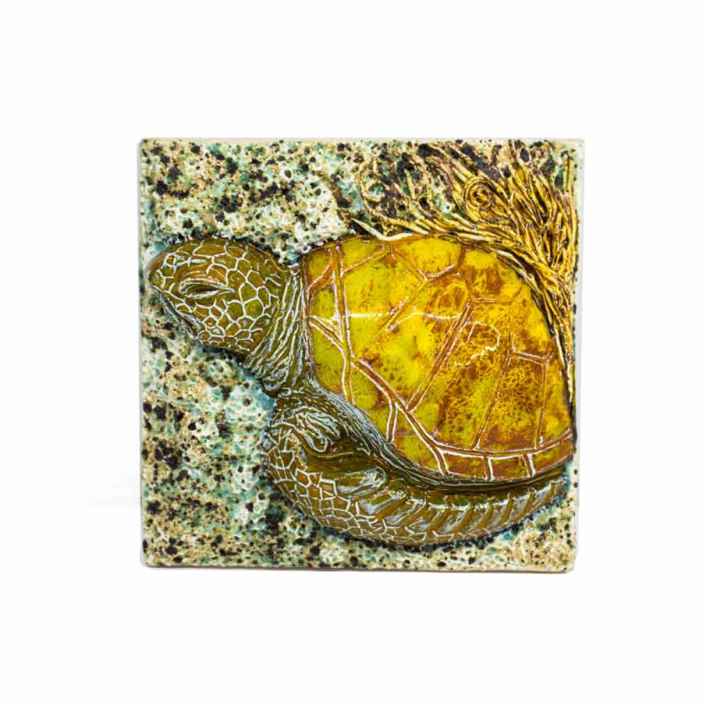High Relief Handmade Portuguese Tile-Turtle
