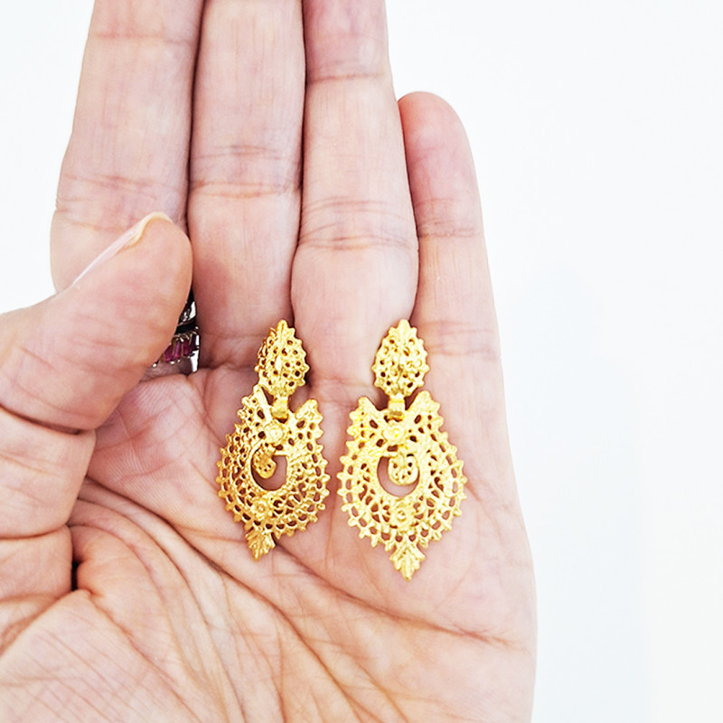 Gold plated filigree earrings