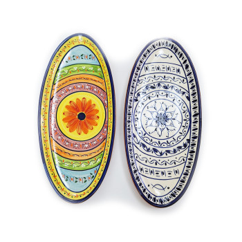 Hand painted oval dish