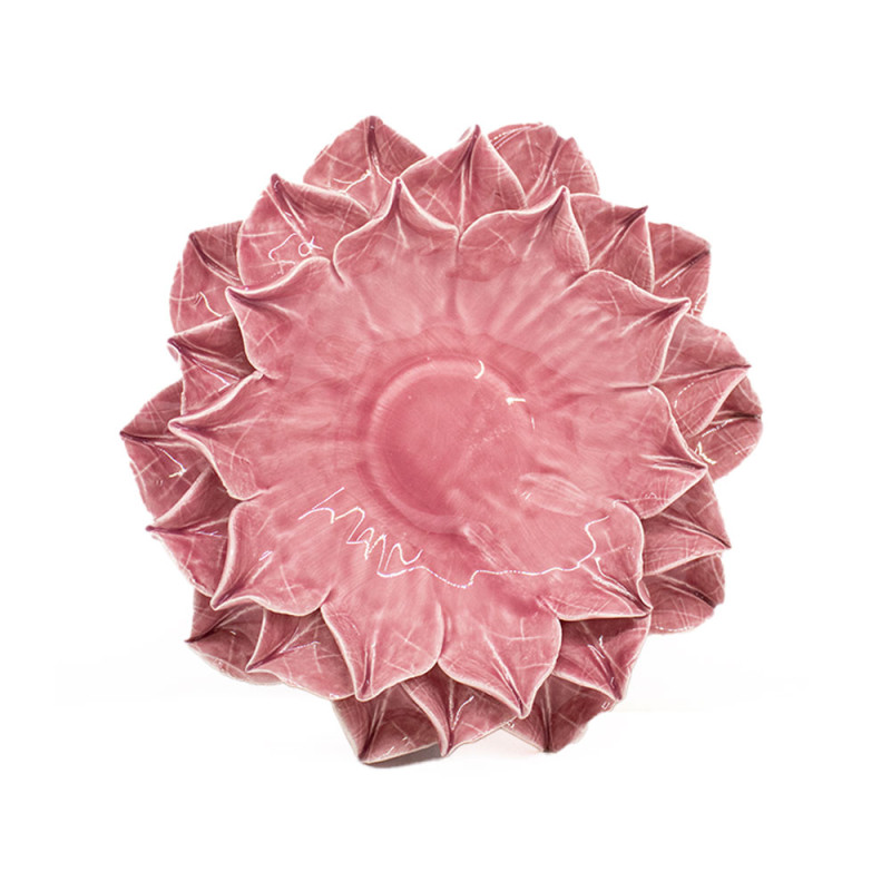 Ceramic flower candle holder - Pink