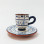 Chávena de café pintada à mão-azul e branco