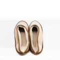 Wool slippers with leather sole