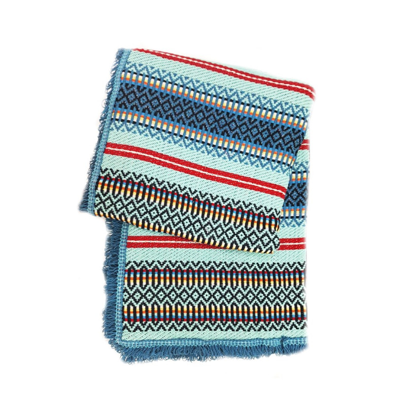 Traditional aqua and teal blanket