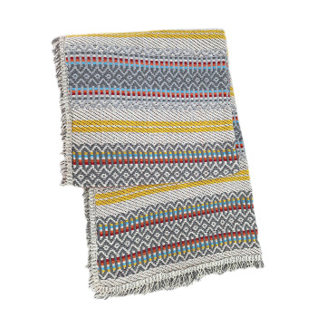 Traditional blanket-grey with yellow stripe