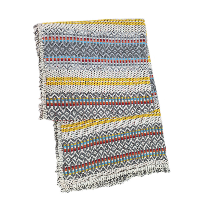 Traditional blanket-grey with yellow stripe