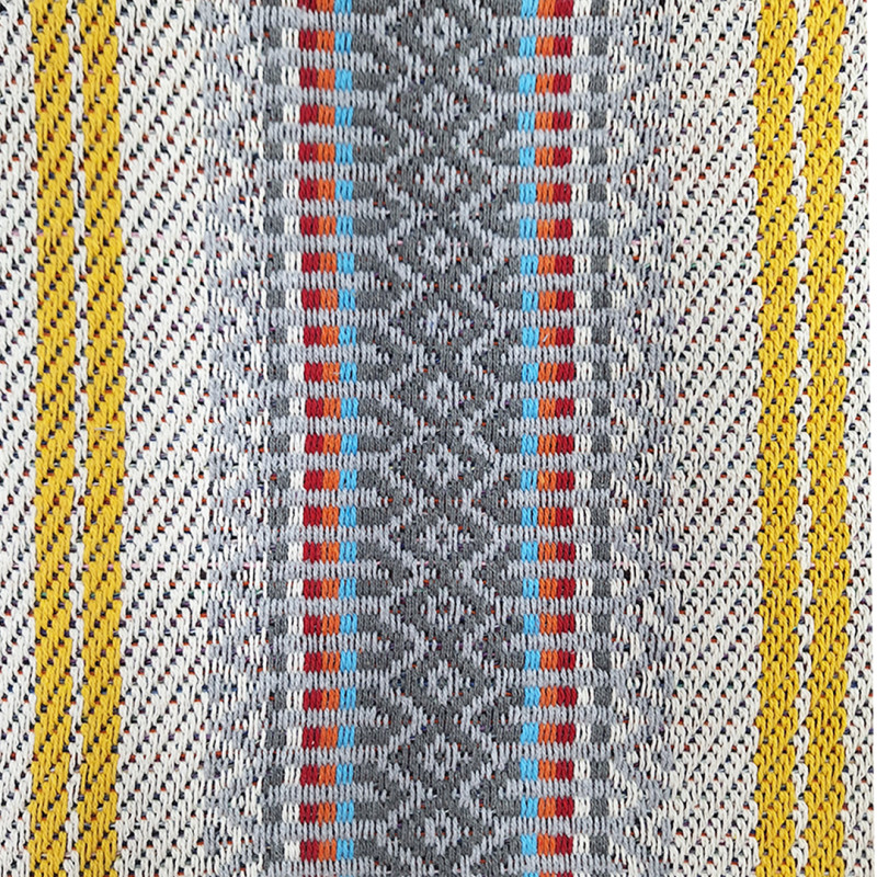 Traditional blanket-grey with yellow stripe