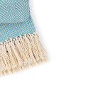 Turquoise herringbone natural blanket