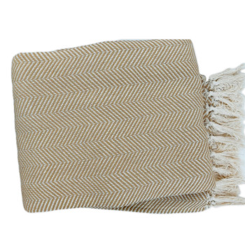 Brown herringbone natural blanket
