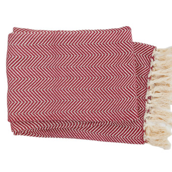 Bordeaux herringbone natural blanket