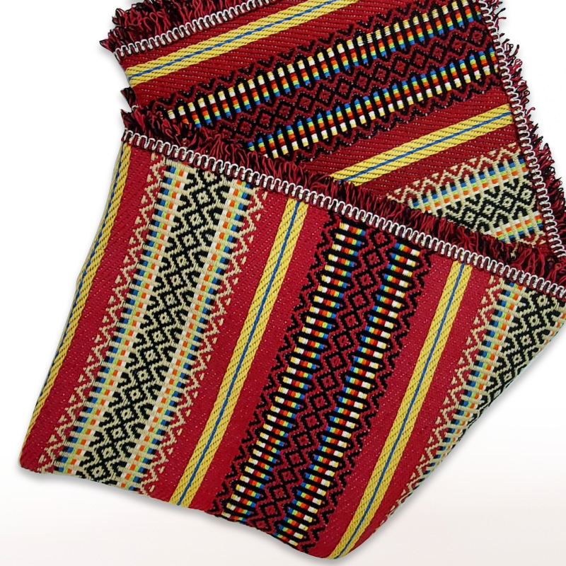 Traditional red blanket