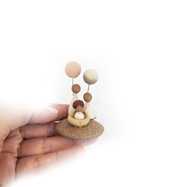 Miniature stoneware nativity scene