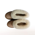 Wool slippers with leather sole