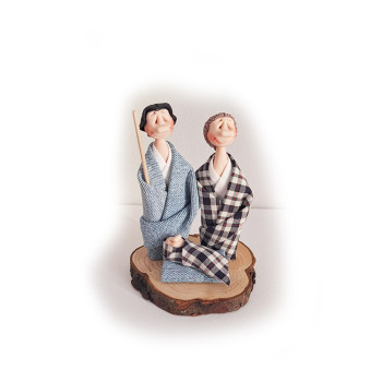 Holy Family - fabric and wood