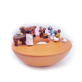 Nativity scene with a candle