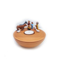 Nativity scene with a candle