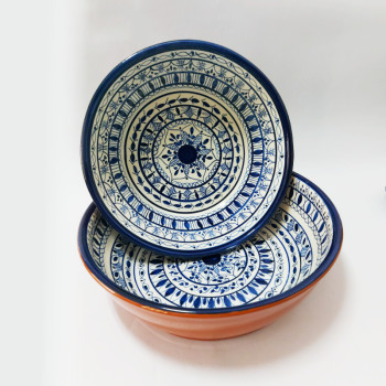 Saladeira em cerâmica, pintada à mão
